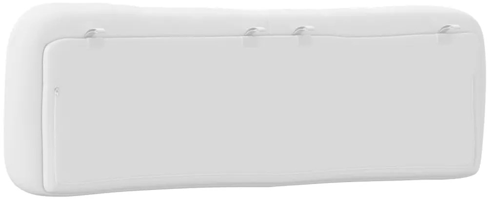Almofadão de cabeceira 160 cm couro artificial branco