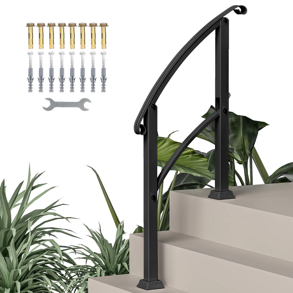 Guarda Corpo para Escada 71 cm Guarda Corpo Metálico com Kit de Instal