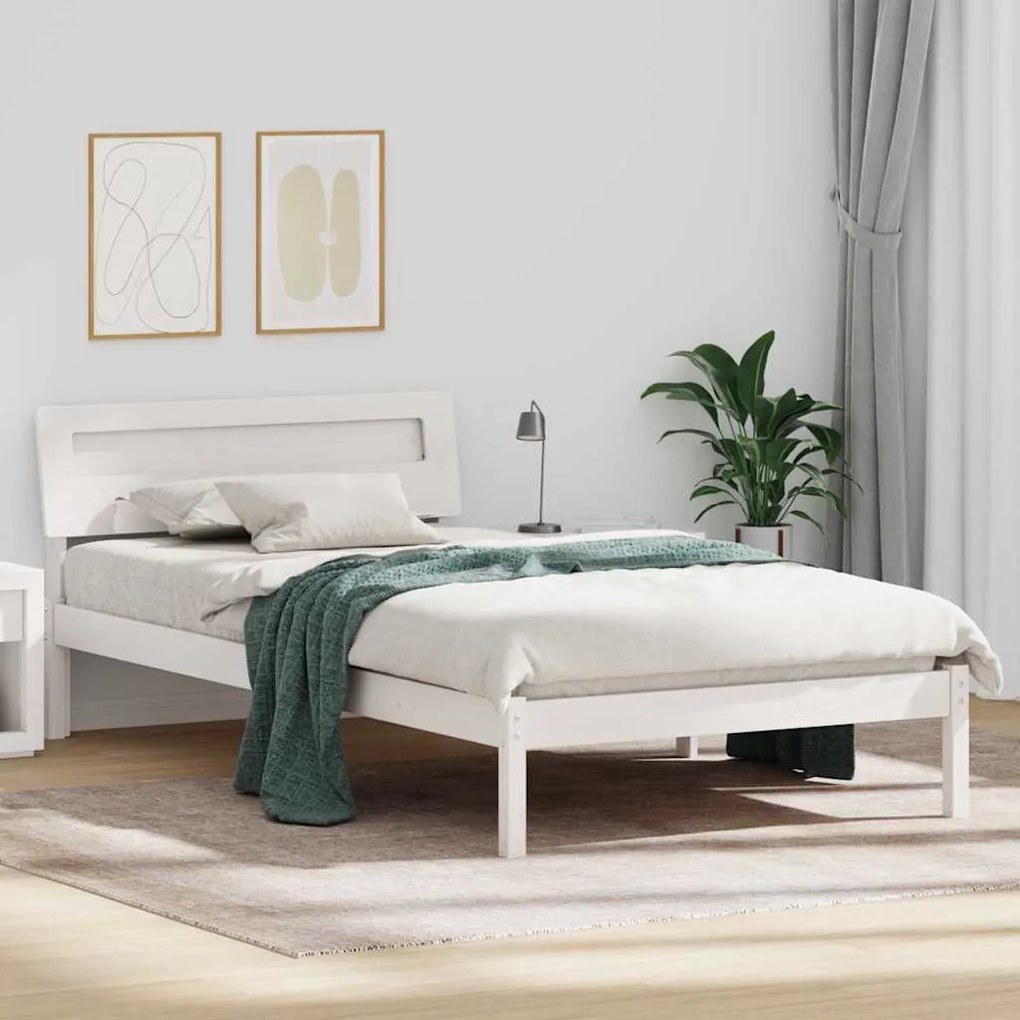 vidaXL Estrutura da Cama Branco 90 x 190 cm Madeira de pinho maciça