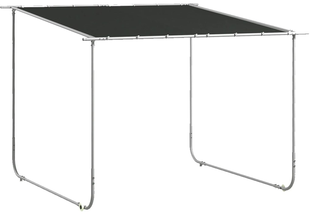 Outsunny Pérgola 3x3 m Pérgola de Jardim com Rodas Proteção UV 30+ com Estrutura de Aço para Pátio Varanda Cinza Escuro | Aosom Portugal