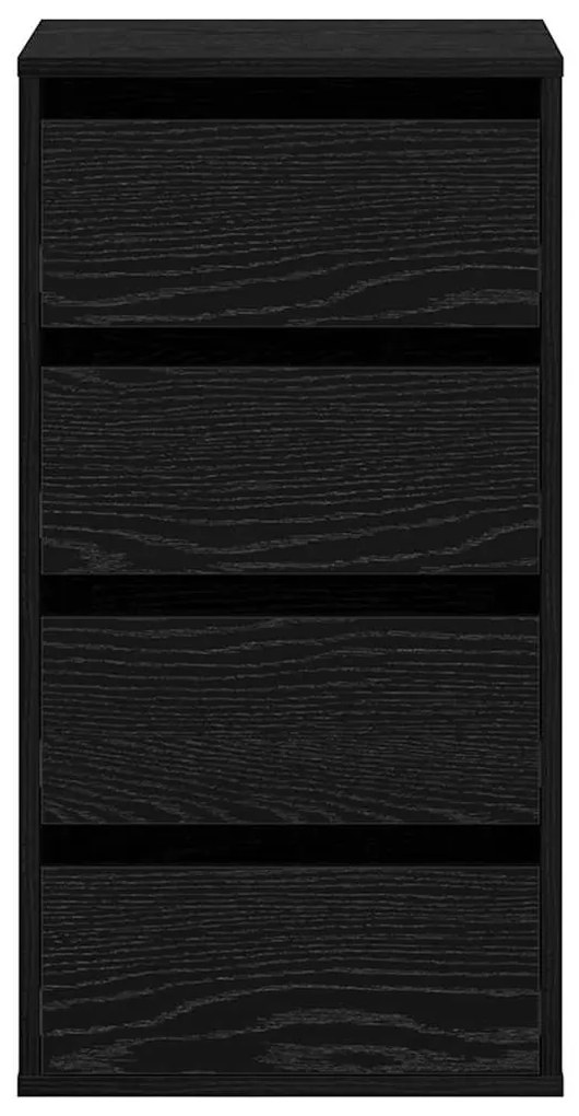 Cômoda de Canto Preto Carvalho 40x41x76 cm Madeira Derivada