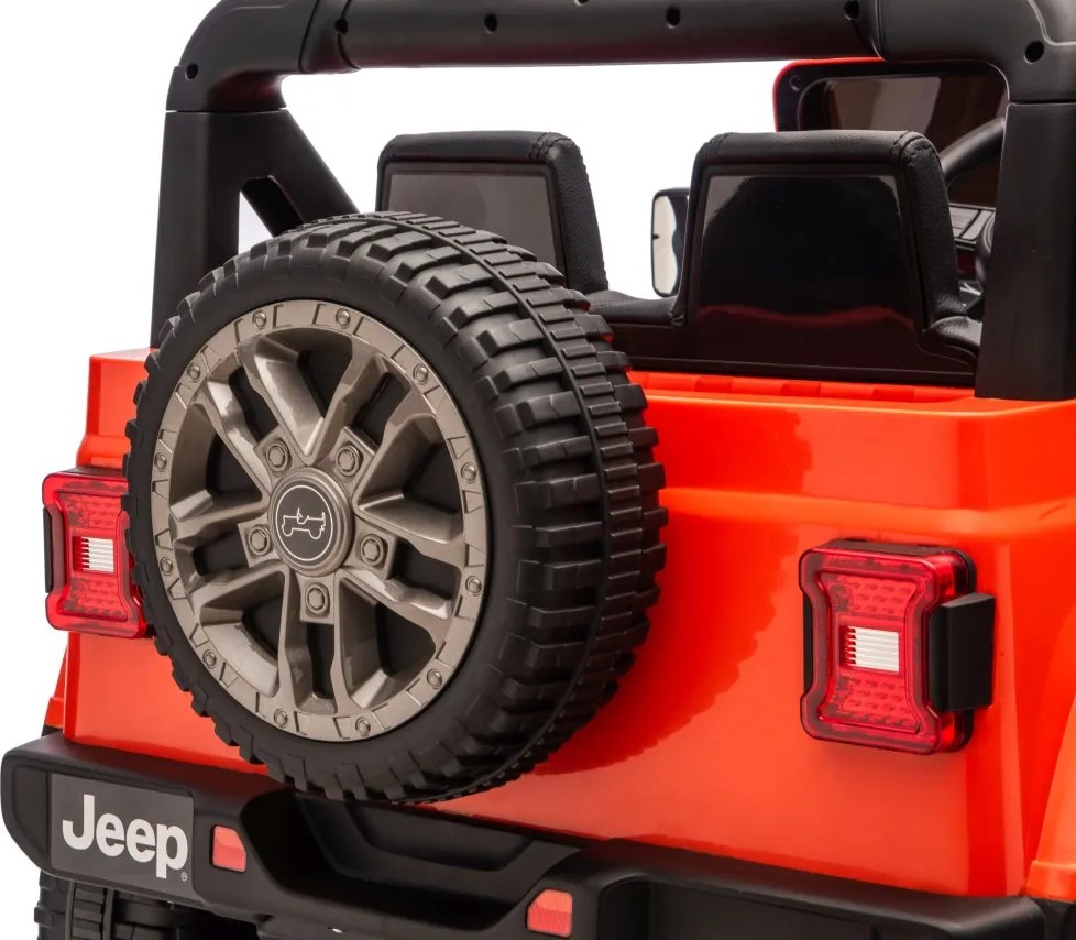 JIPE elétrico para Crianças Jeep Wrangler Rubicon LIFT  24V 4x4, Rodas de espuma EVA Laranja