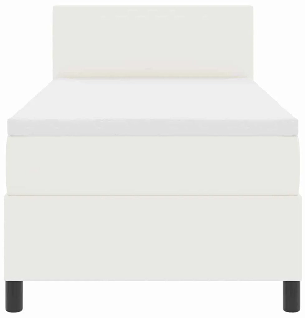 Cama Box Spring com Colchão &amp; LED Creme 80x200 cm Tecido de Corduroy