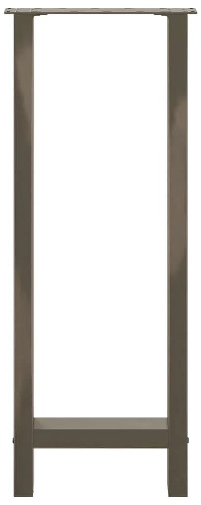 Pés de mesa de bar em aço natural, 2 peças, 40x (100-101) cm, aço