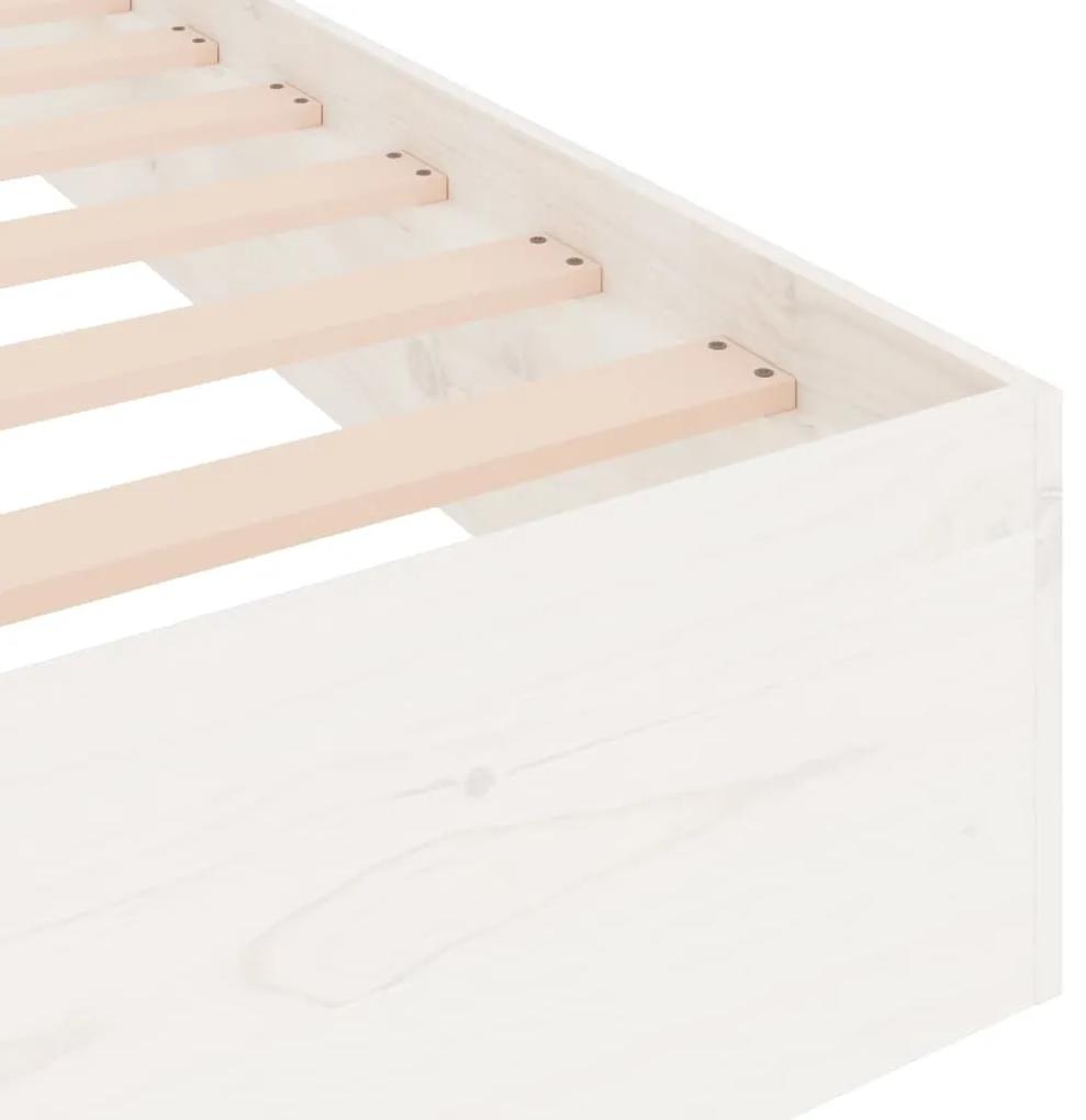 Estrutura de cama solteiro 90x190 cm madeira maciça branco
