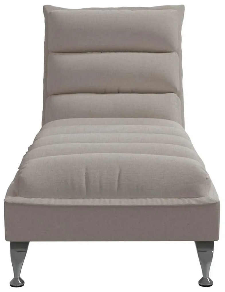Chaise lounge com almofadões tecido cinzento-acastanhado