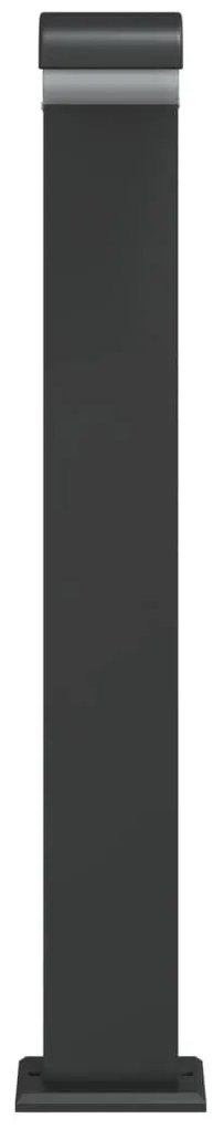 Candeeiros de chão p/ exterior 3pcs 80cm alumínio fundido preto