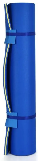 Colchão flutuante piscina, praia de espuma XPE ecológico com cabeça enrolável adequado para 3-5 pessoas 270 x 180 x 3,5 cm Azul