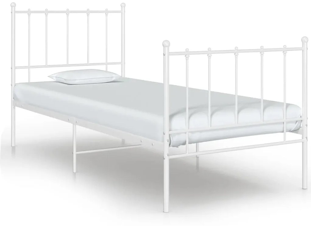 vidaXL Estrutura de cama 90x200 cm metal branco