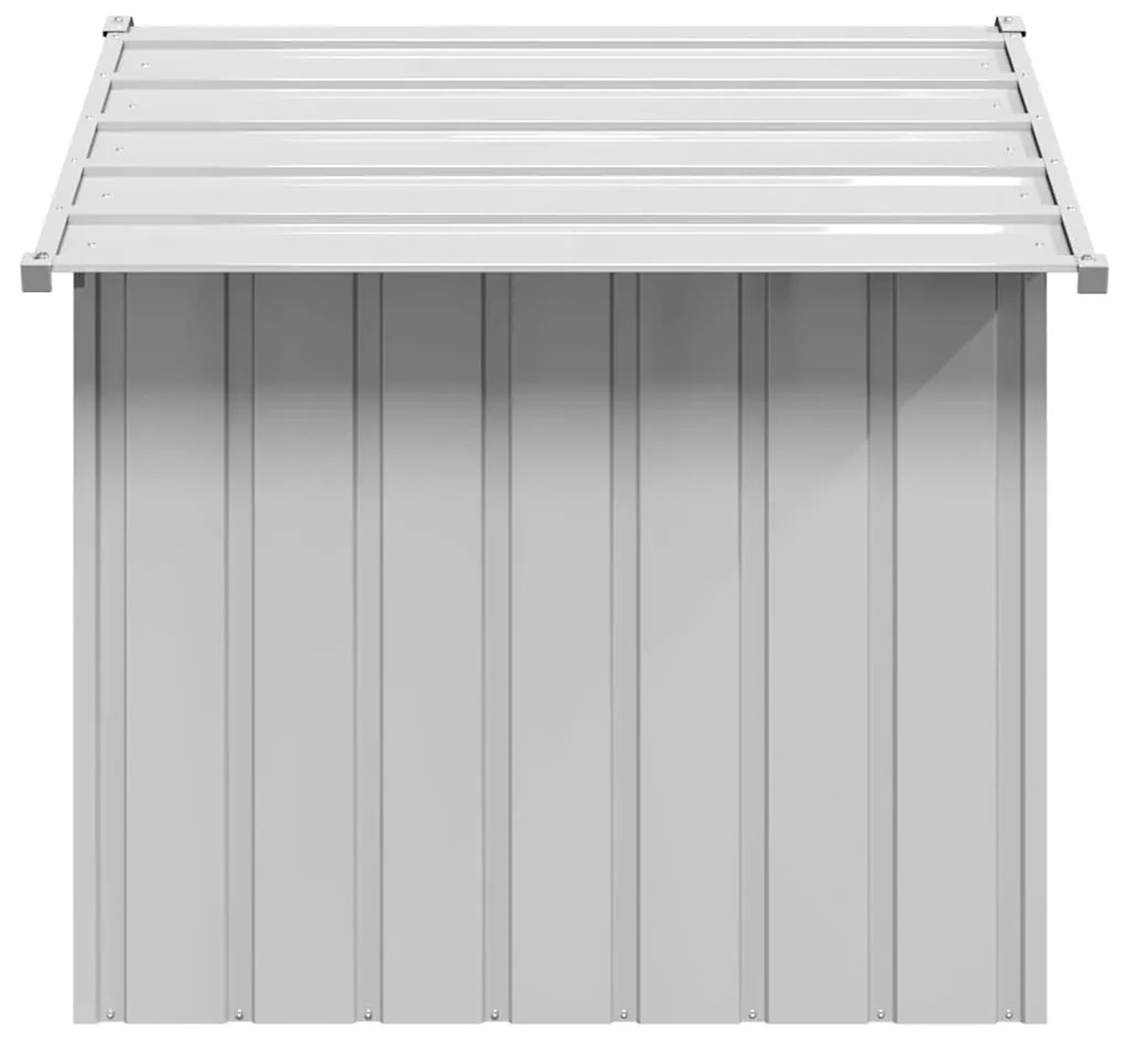 Casota para cães com telhado 131x101x102 cm aço galvanizado
