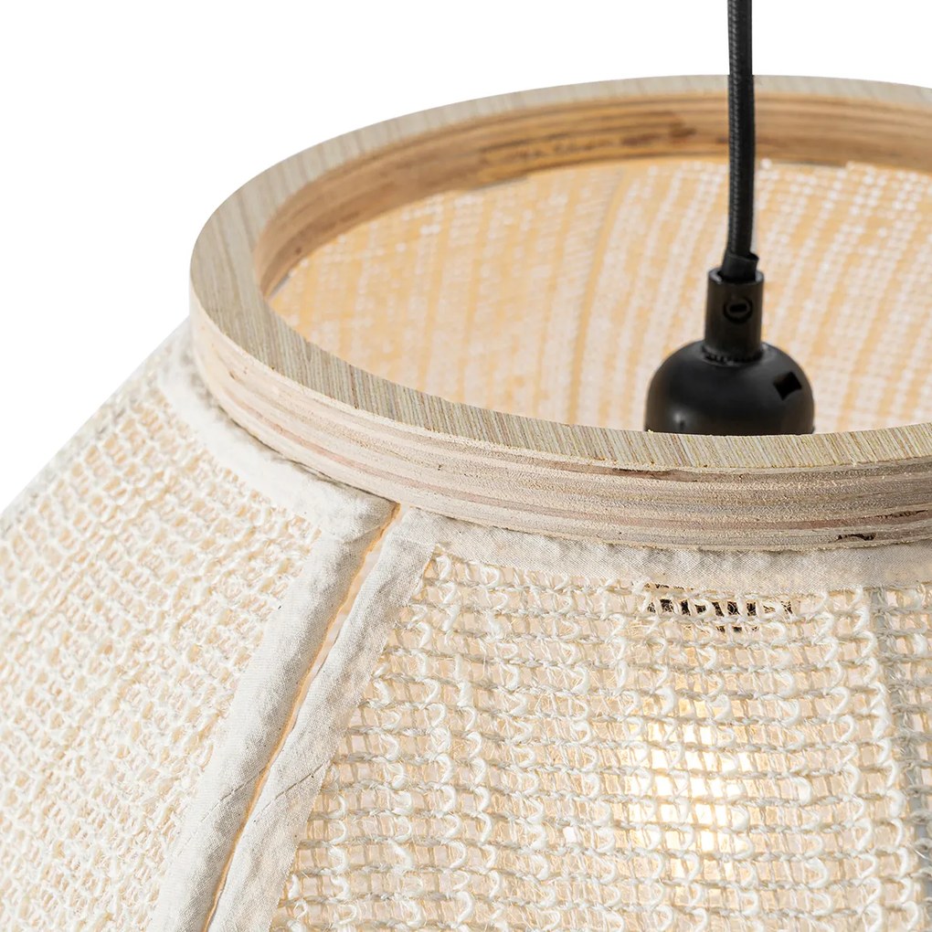Candeeiro de suspensão oriental natural 46 cm - Rob Oriental