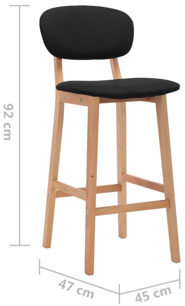 Bancos de bar 2 pcs tecido preto