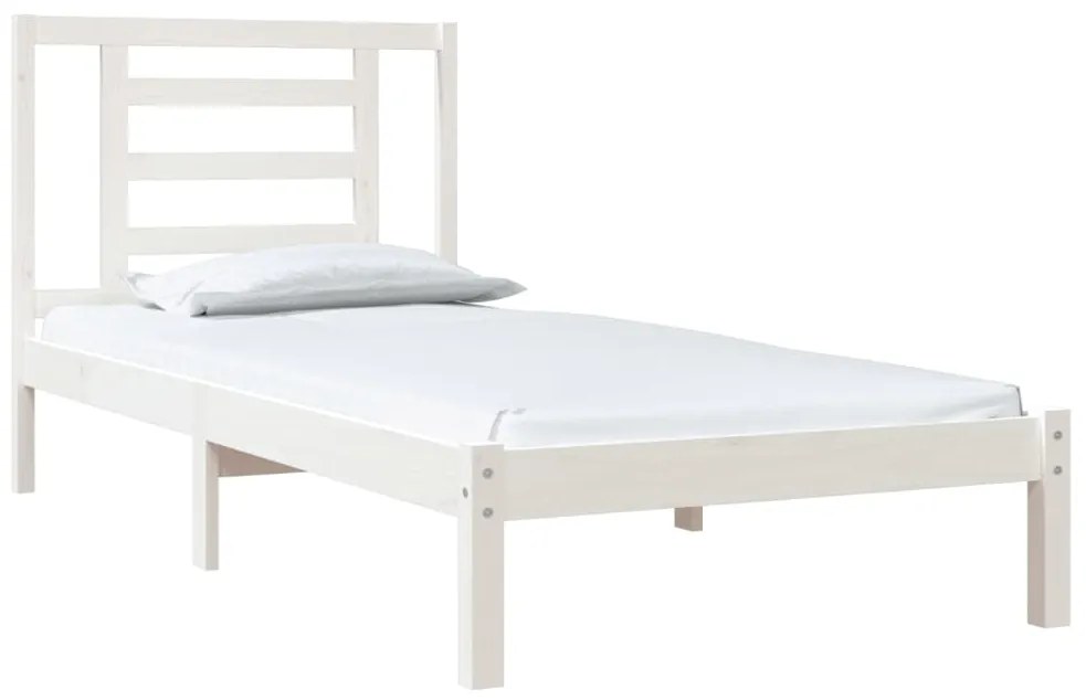Cama sem colchão 90x190 cm madeira de pinho maciça branco