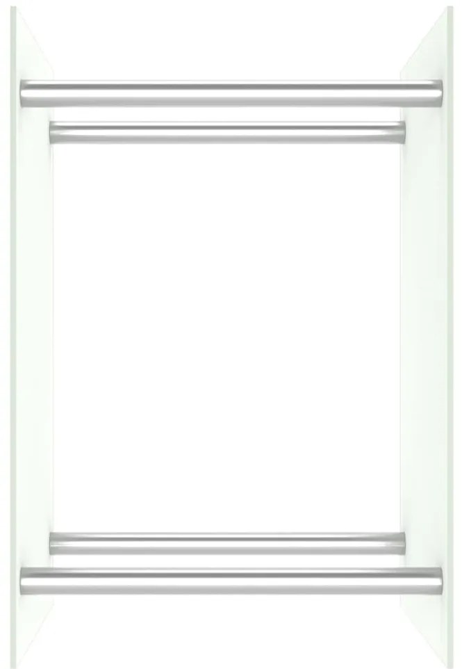 Suporte para lenha 40x35x60 cm vidro branco