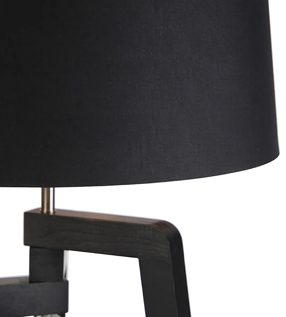 LED Candeeiro de pé inteligente com cúpula preto com dourado 50 cm incl. Wifi A60 - Puros Country / Rústico
