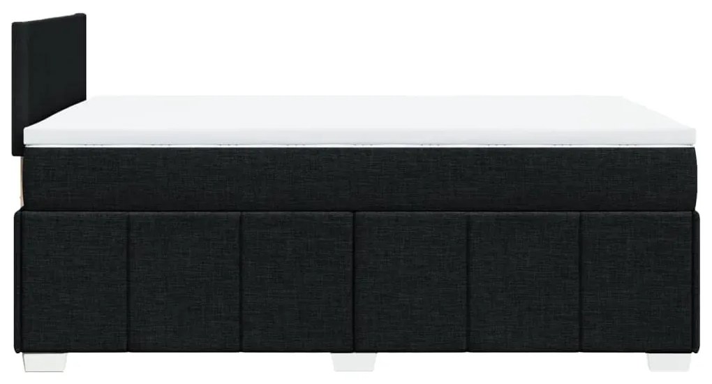 Cama boxspring com colchão 120x190 cm tecido preto