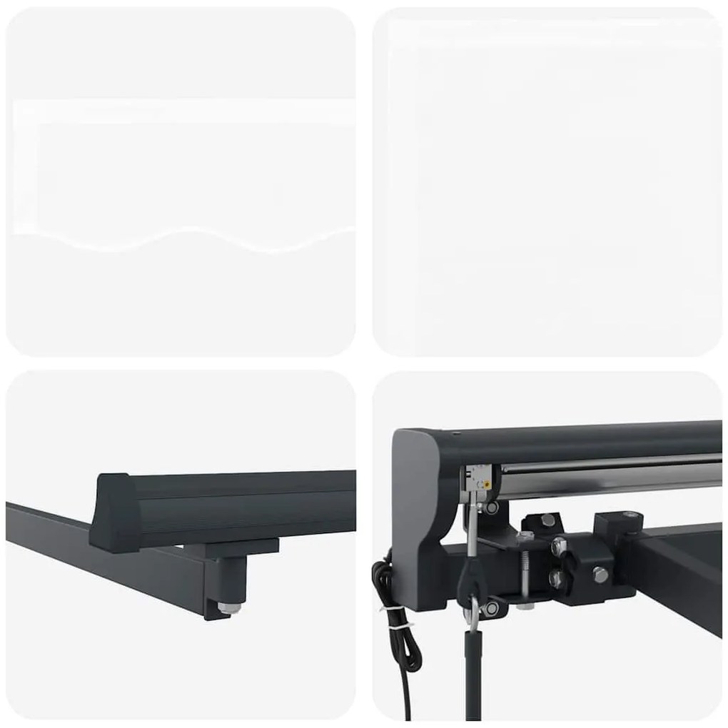 Toldo Retrátil Branco 350x250 cm Poliéster, Alumínio e Tecido