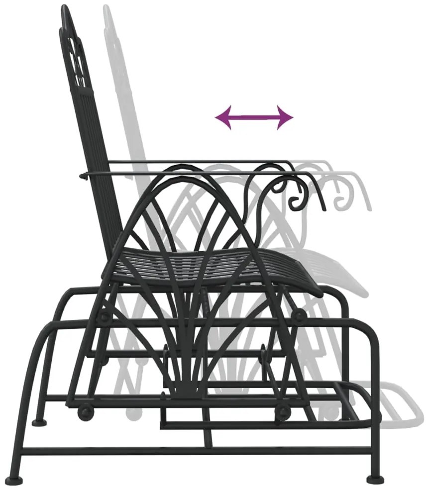 Banco de alpendre 61 cm aço preto