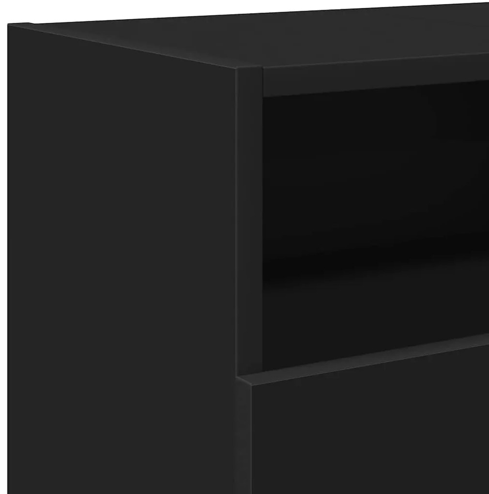 Móvel de TV com luzes LED 120x30x50 cm preto