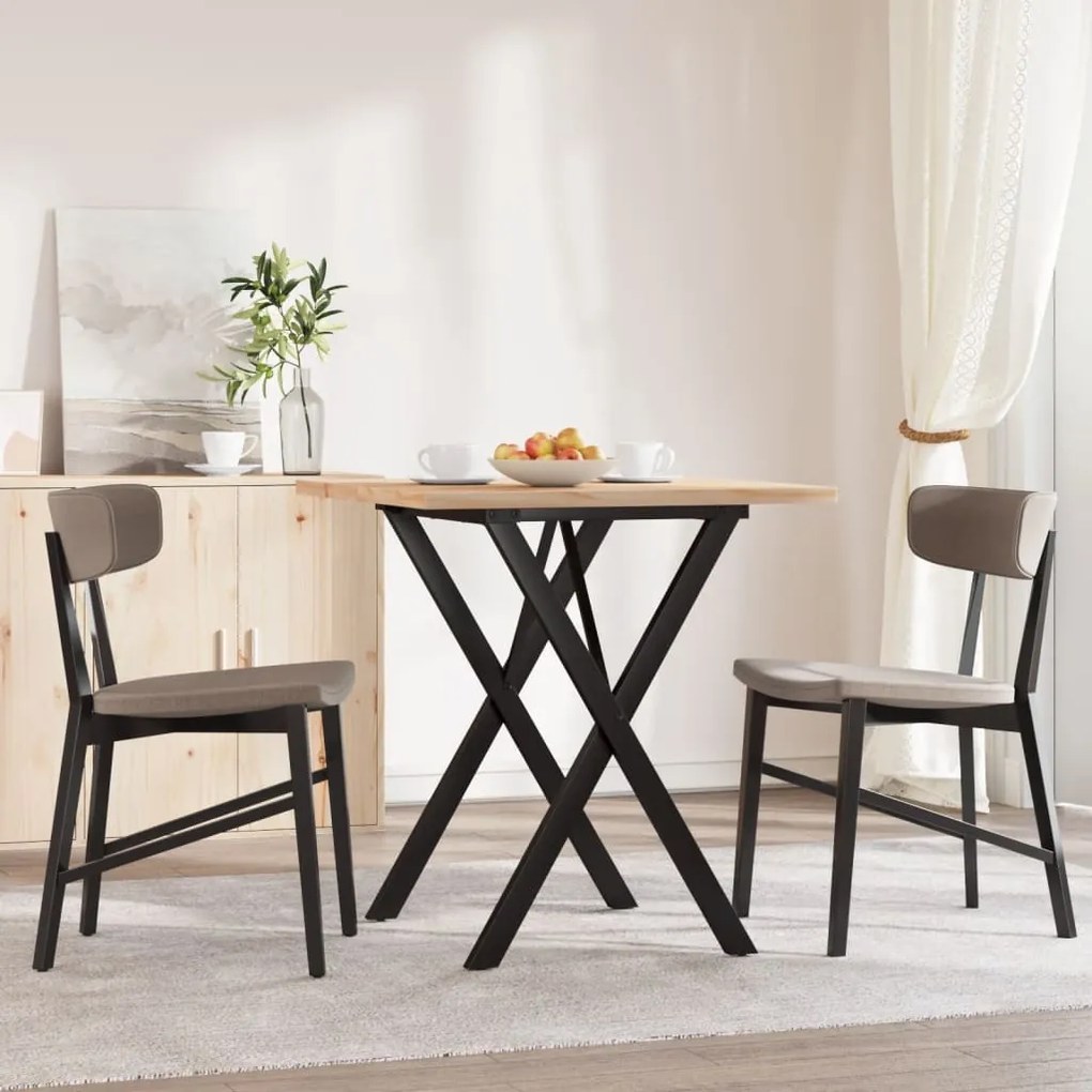 Mesa de jantar estrutura em X 70x70x75,5 cm pinho/aço