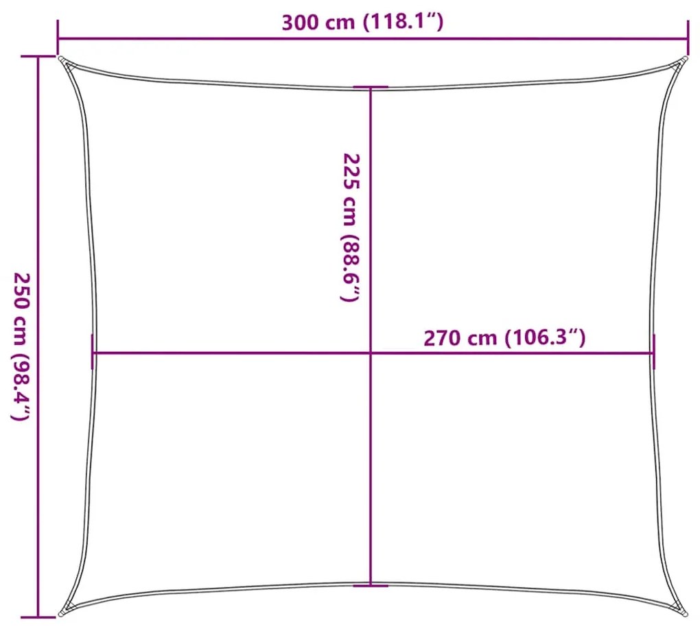 Para-sol estilo vela 160 g/m² 2,5x3 m PEAD branco