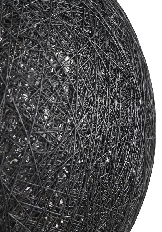 Candeeiro de suspensão rústico preto 60 cm - Corda Rústico