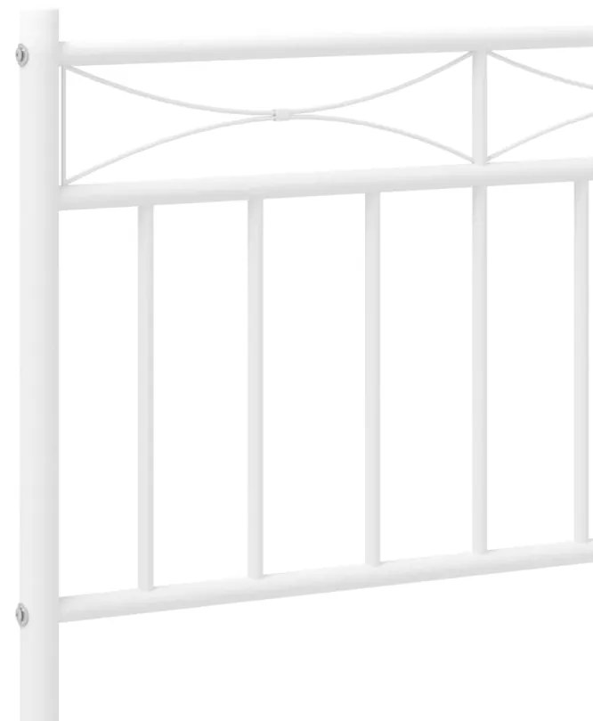 Estrutura de cama com cabeceira e pés 75x190 cm metal branco