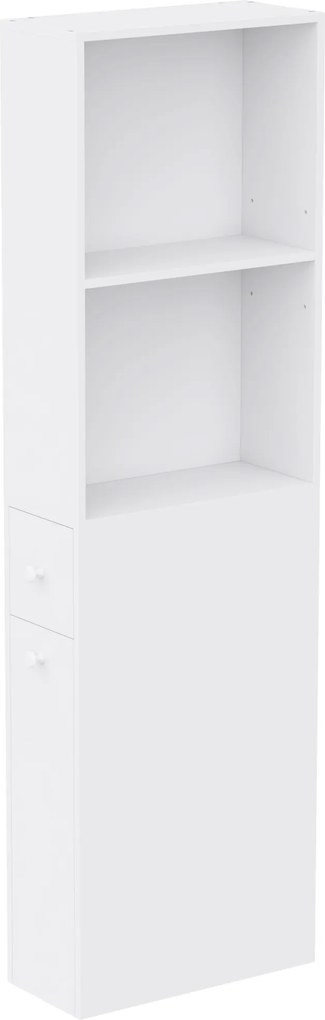 HOMCOM Móvel de Banheiro Slim Salva Espaço com Rodas e Gaveta, Branco | Aosom Portugal