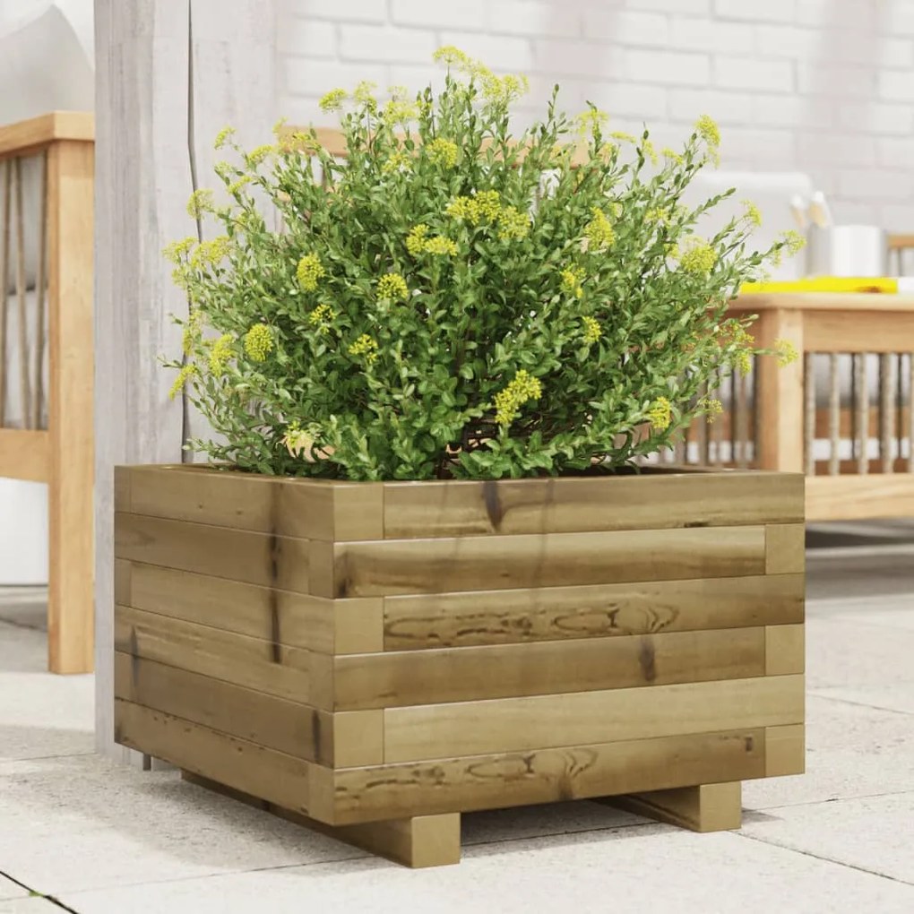 vidaXL Vaso/floreira de jardim 40x40x26,5 madeira de pinho impregnada