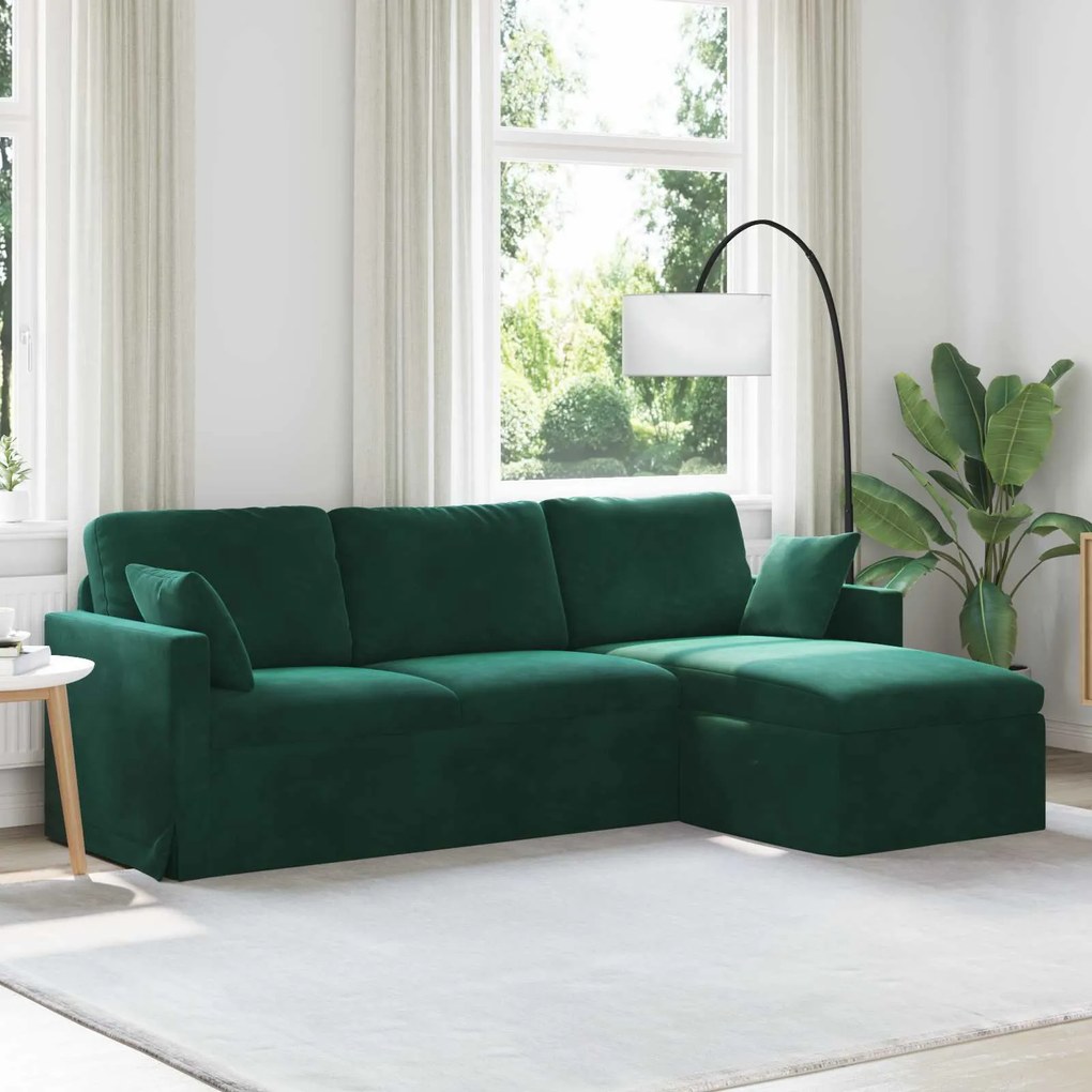 vidaXL Sofá Verde Escuro 198 x 134 x 80 cm Veludo