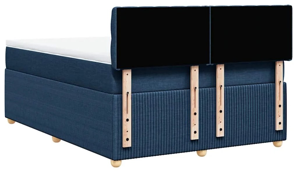 Cama com molas/colchão 140x200 cm tecido azul