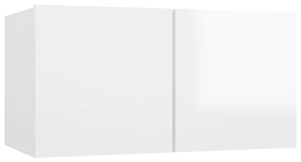 Móveis de TV para parede 2 pcs 60x30x30 cm branco brilhante