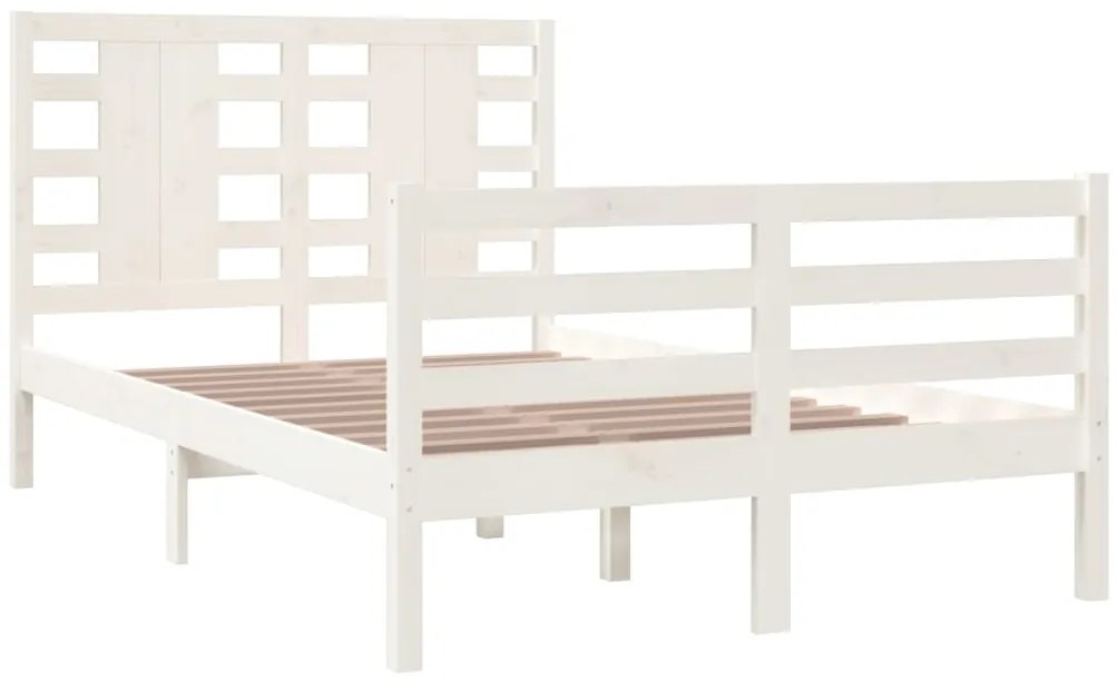 Cama sem colchão 120x200 cm madeira de pinho maciça branco