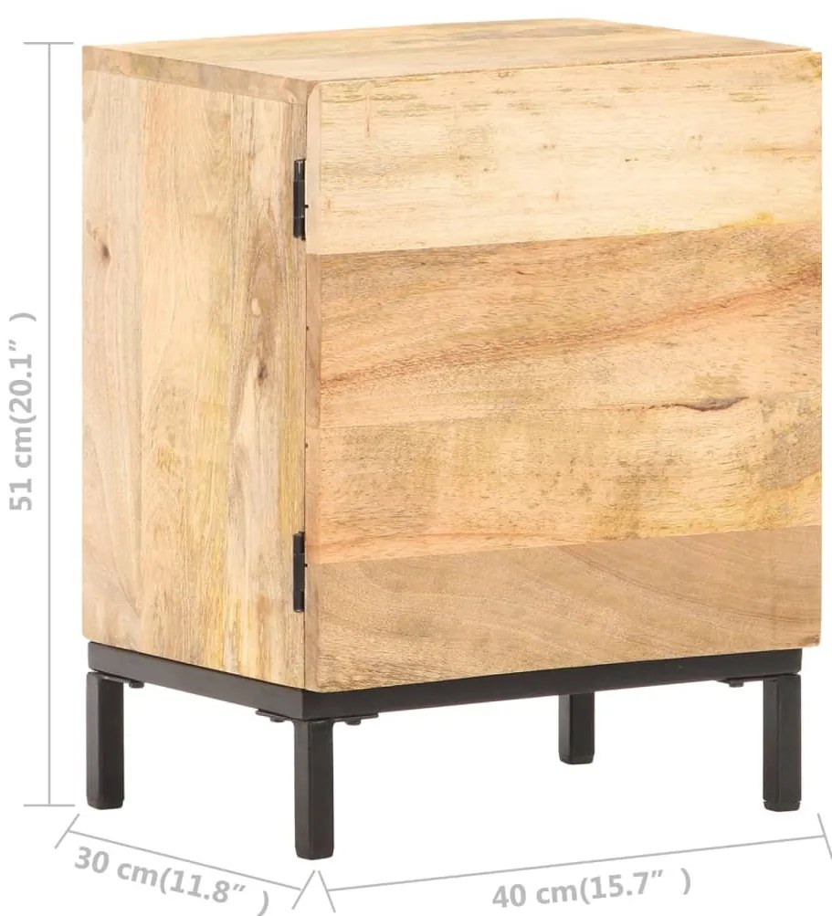 Mesa de cabeceira 40x30x51 cm madeira de mangueira maciça