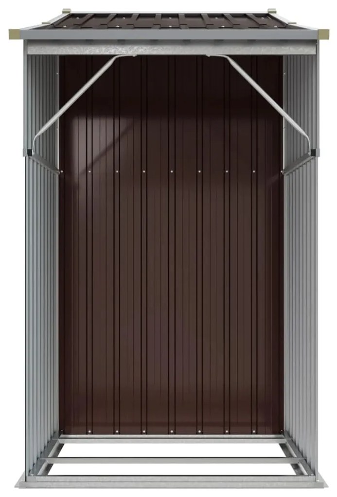 Abrigo de jardim 277x93x179 cm aço galvanizado castanho