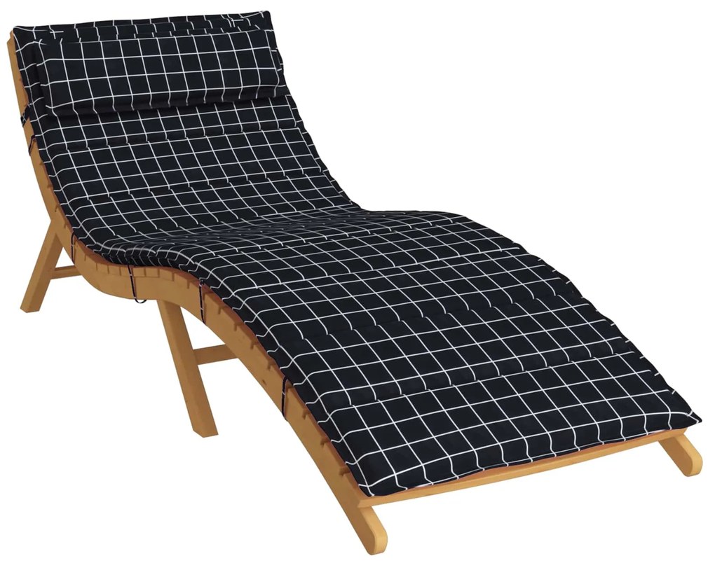 vidaXL Almofada para Espreguiçadeira Solar Preto 178 x 60 x 4 cm
