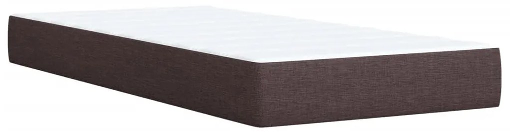 Cama com molas/colchão 80x200 cm tecido castanho-escuro