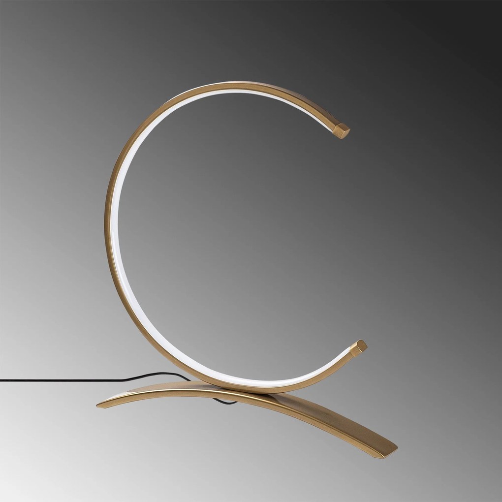 Candeeiro de Mesa Moon – Dourado – 35x34x4 cm