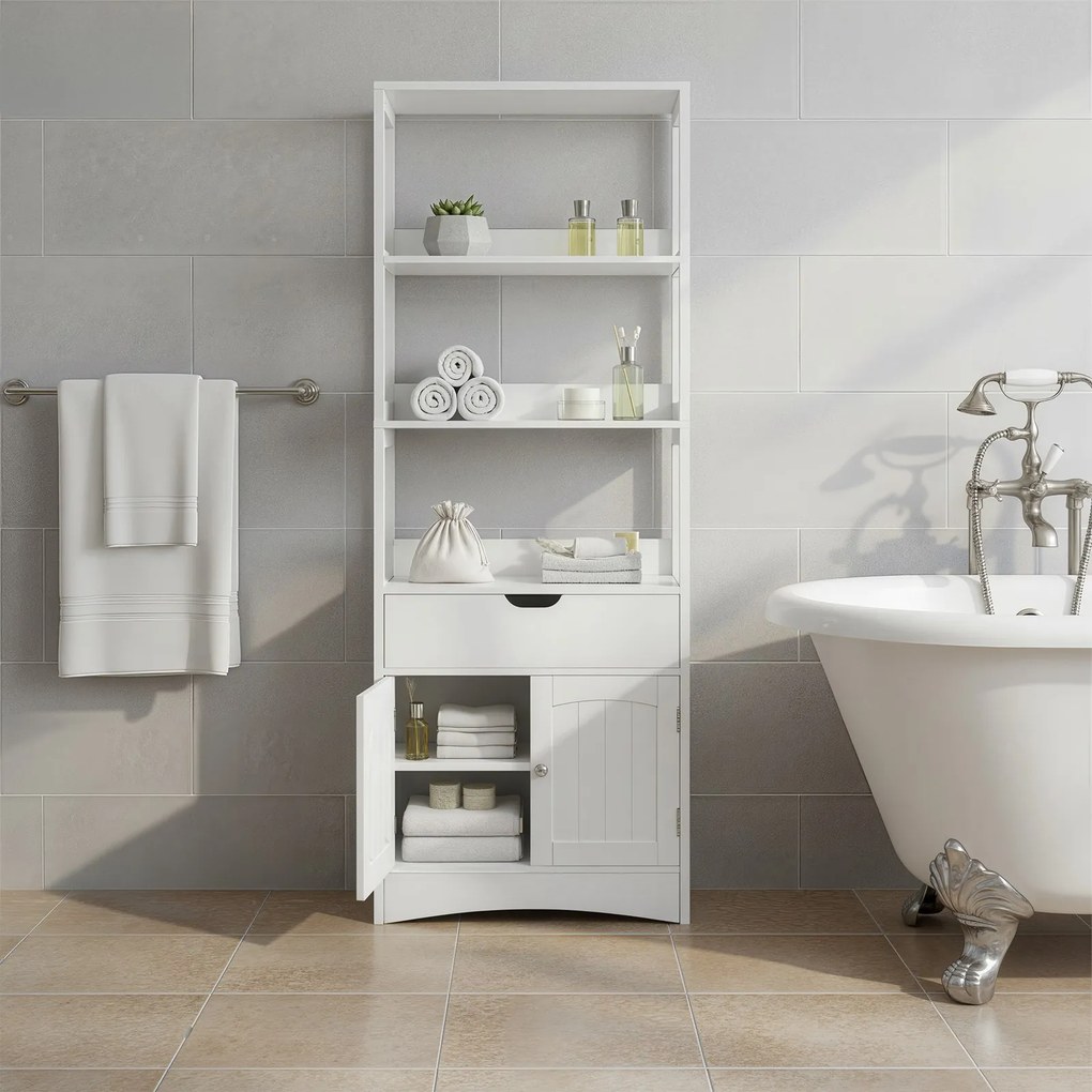 Armário de casa de banho 32,5 x 60 x 154 cm Branco