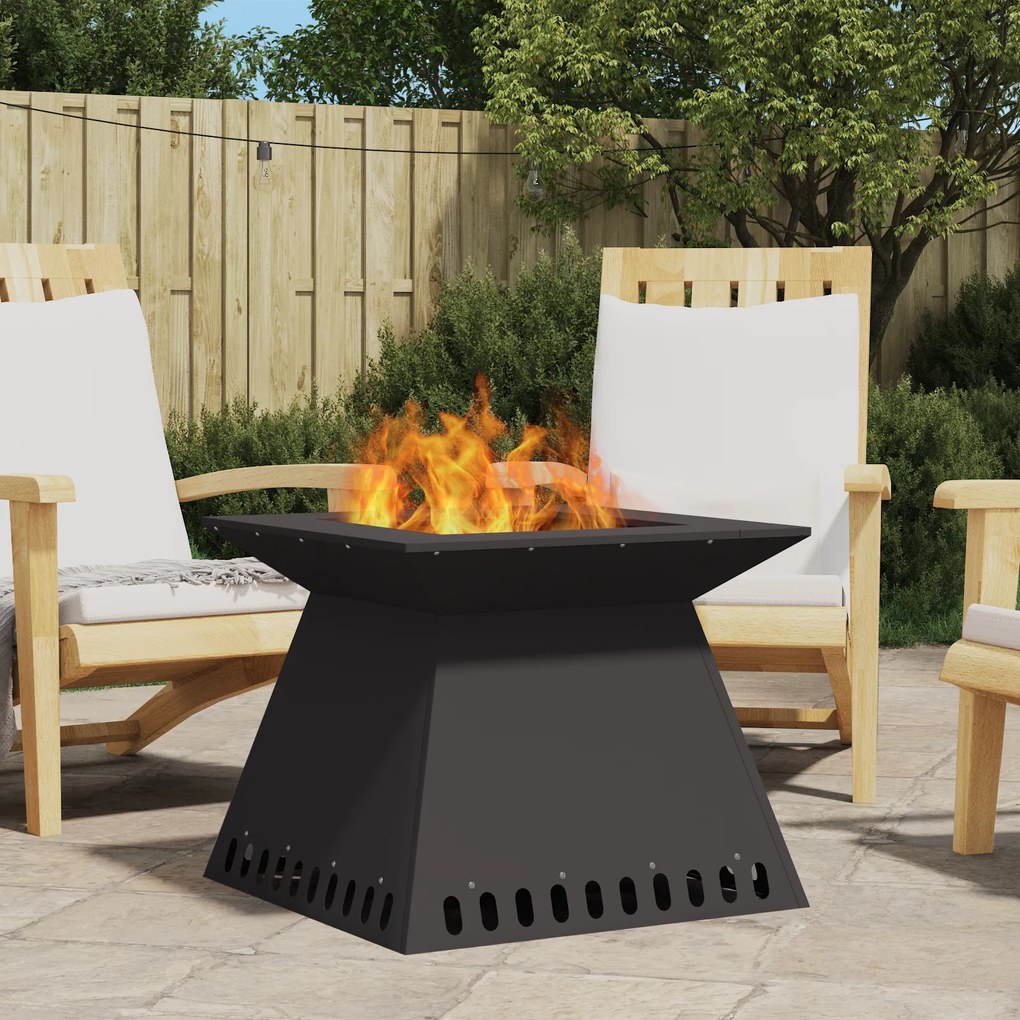 vidaXL Fogo de Chão Preto 60x60x50 cm Aço
