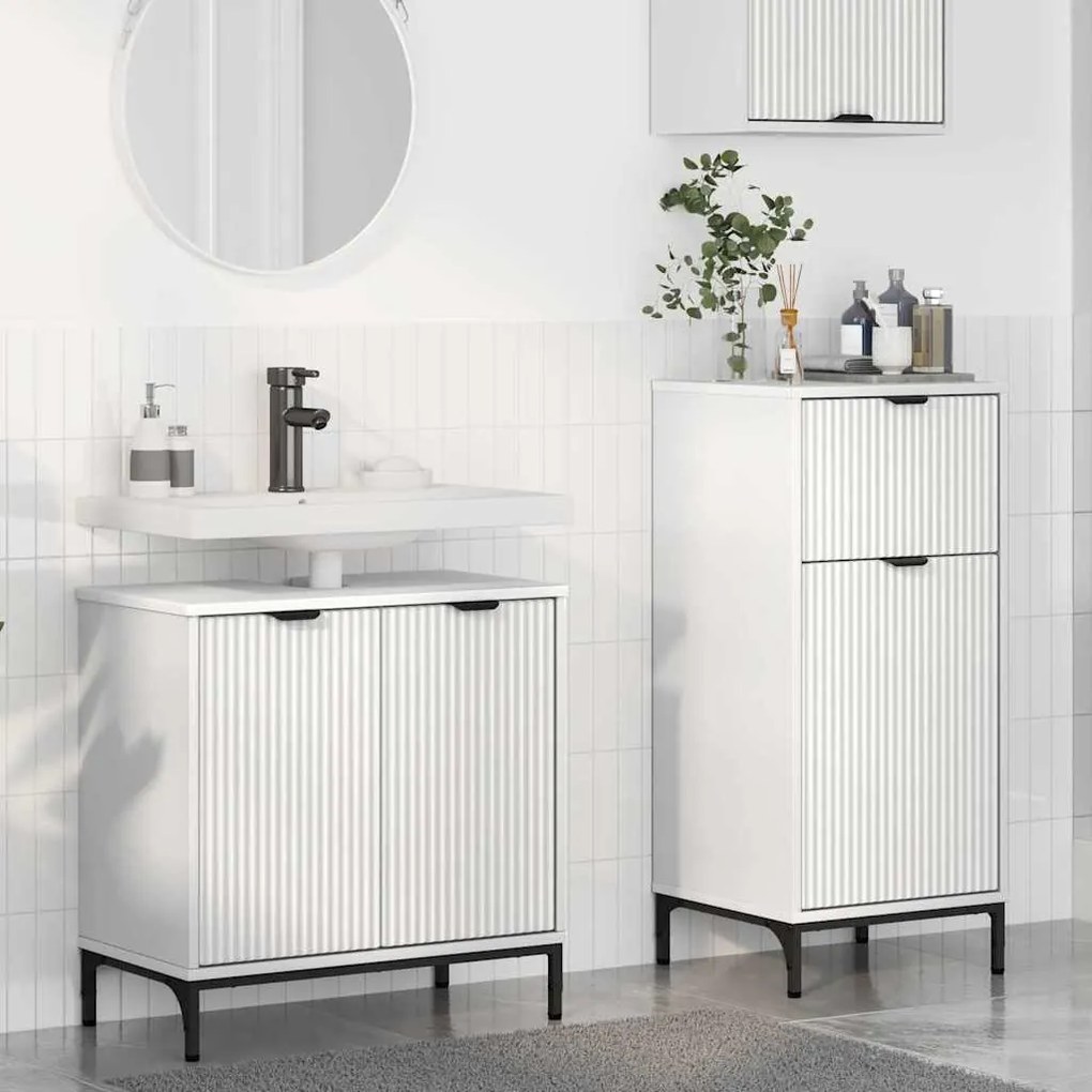 vidaXL Conjunto de Móveis para Banheiro 2 pcs Branco 39.5 x 36 x 88 cm