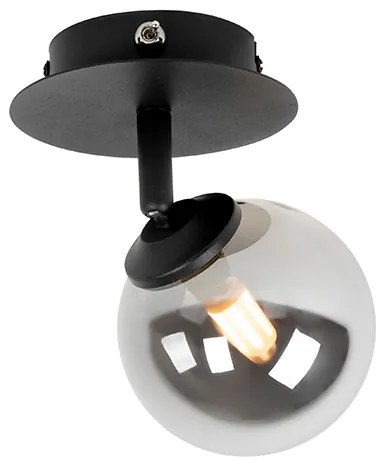 Projetores rústico preto ajustável com vidro fumê - Athens