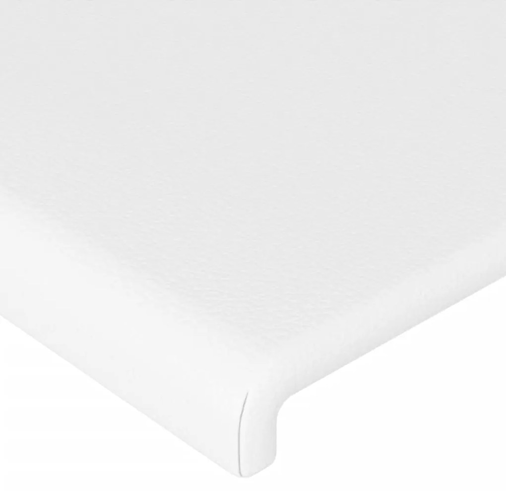 Cabeceira cama c/ abas couro artificial 183x16x78/88 cm branco