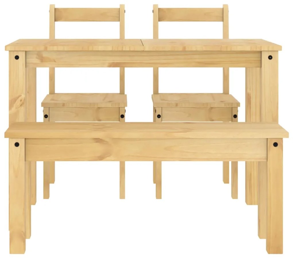 4 pcs conjunto de jantar Panama madeira pinho maciça