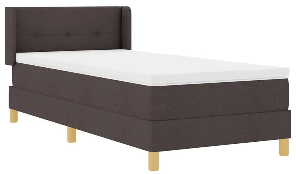 Cama Box Marrom Escuro e Branco 80 x 200 cm tecido