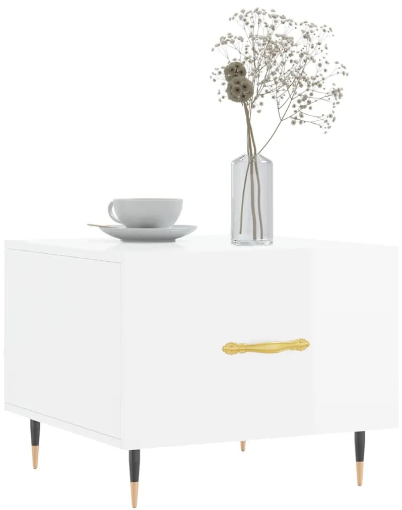 Mesas de centro 2 pcs 50x50x40 cm branco brilhante