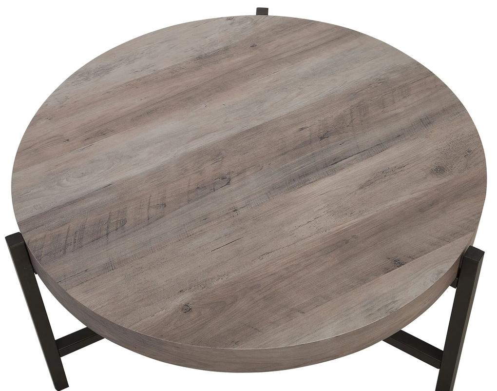 Mesa de centro efeito madeira clara ⌀ 70 cm BONITA Beliani