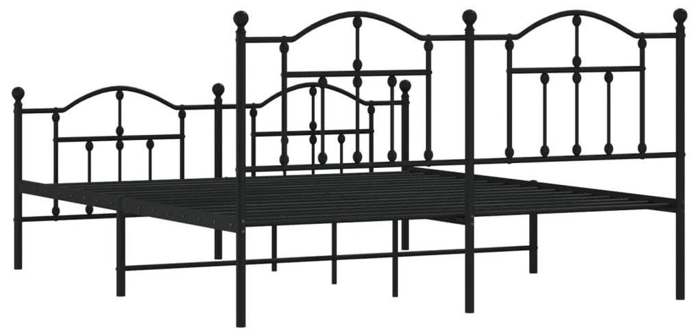 Estrutura de cama sem colchão com pés 160x200 cm preto