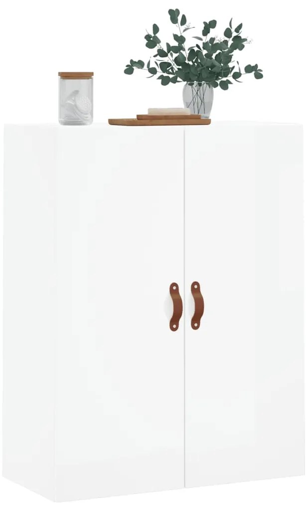 Armário de parede 69,5x34x90 cm branco brilhante