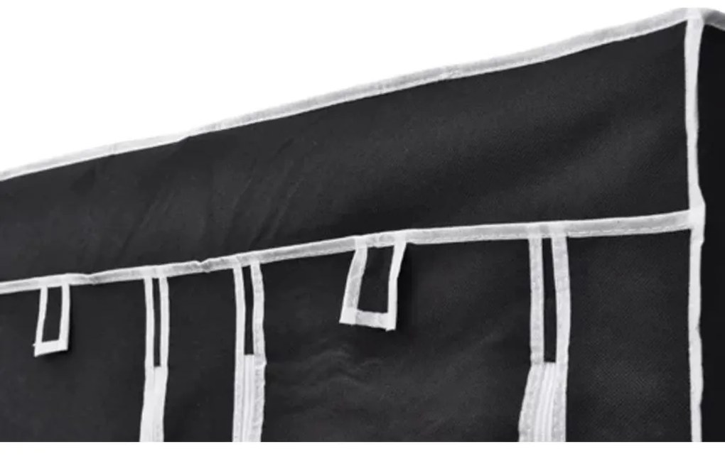 Roupeiro dobrável preto 110 x 45 x 175 cm